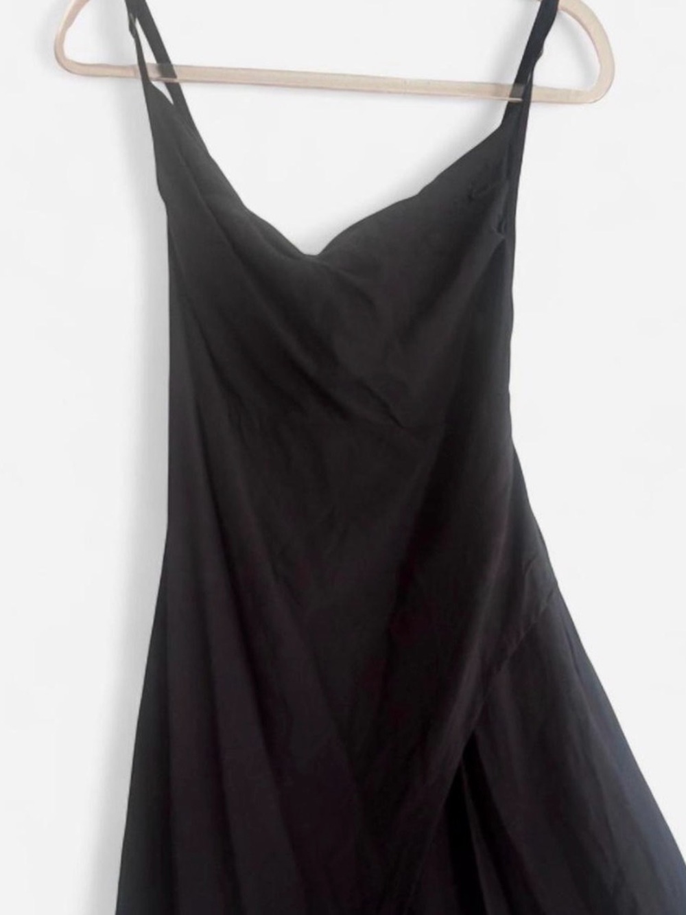 Black Cowl Neck Mini Slip Dress